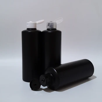 20pcs 300ml празни HDPE черни пластмасови бутилки за многократна употреба за пътуване Flip Cap бутилка шампоан душ гел козметични опаковки