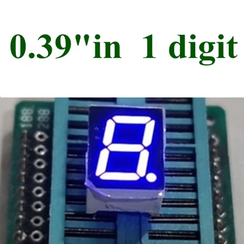  20PCS / LOT 0.39 инча 1 бит 7 сегмент BLUE LED дисплей цифрова тръба пластмаса метал общ анод (Nixie тръба)