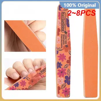 2~8PCS Цветни гъба нокти изкуство файлове 100/180 песъчинки дизайн пяна двустранен шкурка шкурка шкурка съвет маникюр буферен блок