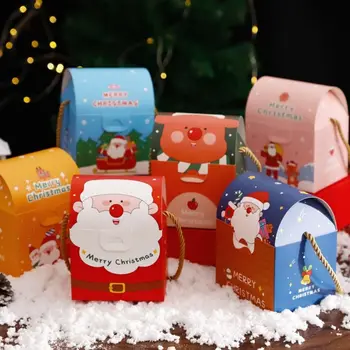 2бр Парти бисквитка бонбони шоколад нуга Коледа чанта Коледа подаръци чанта опаковки
