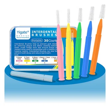 30Pcs/set I Оформена интердентална четка Denta Floss Интердентални почистващи препарати Ортодонтска стоматологична четка за зъби Клечка за зъби Инструмент за грижа за устната кухина