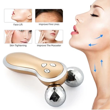 3D Roller V Масажор за повдигане на лице Микро ток кожата стягане бръчки отстраняване устройство лицето тяло отслабване оформяне масаж машина