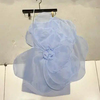 3D цвете декорация една презрамка рокля увити хип годишна среща парти рокля мода елегантни дамски рокли Y4614