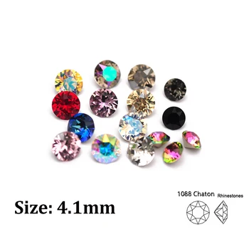 4.1mm 10PCS Pointback кръгли кристали K5 3D нокти изкуство бижута кристали DIY аксесоари декорации лепило стъклени камъни