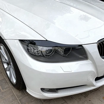 4X кола лъскави черни фарове вежди клепачи капак мигли главата светлина стикери за BMW 3 серия E90 E91 320I 05-12 4