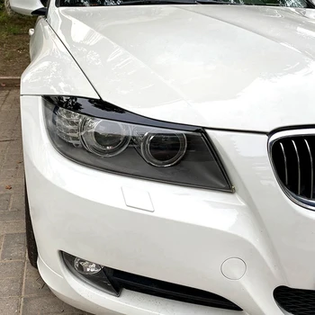 4X кола лъскави черни фарове вежди клепачи капак мигли главата светлина стикери за BMW 3 серия E90 E91 320I 05-12 5