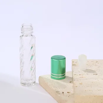 5pcs 4ml цилиндрична прозрачна стъклена бутилка за парфюм етерично масло ролкова топка бутилка козметична проба дозиране празна бутилка 2