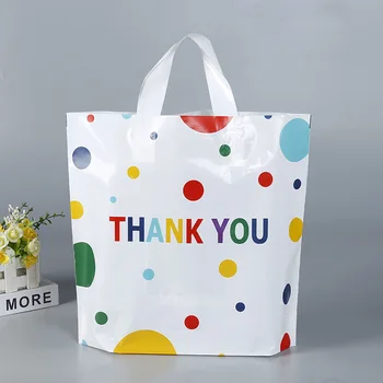 5pcs Благодаря ви подарък чанти за парти пластмасова торбичка с дръжка Коледа рожден ден парти опаковки чанти