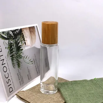 80ml Real дървени капачки прозрачност стъклена бутилка с бамбук лосион и спрей помпа