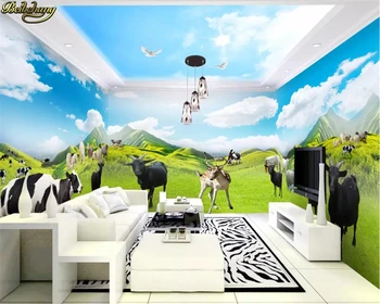 beibehang Персонализиран 3d тапет стенопис пасища пасища животински свят тема пространство пълна къща тапети домашен декор papel de parede