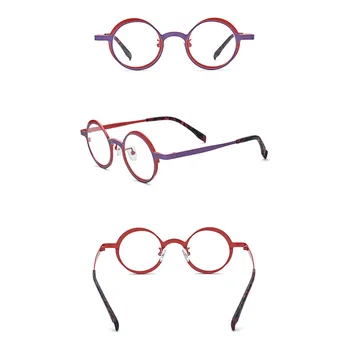 Belight оптичен титанов комбинират цвят пълен ръб кръг реколта ретро очила рецепта леща очила рамка очила 185774 3