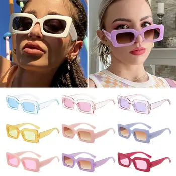Candy цвят правоъгълник слънчеви очила 90's Y2K слънчеви очила реколта нюанси парти услуги