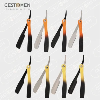 CestoMen Професионален бръснар бръснач коса бръснене прав човек бръснач нож цинкова сплав острие притежателя фризьорски прическа инструменти