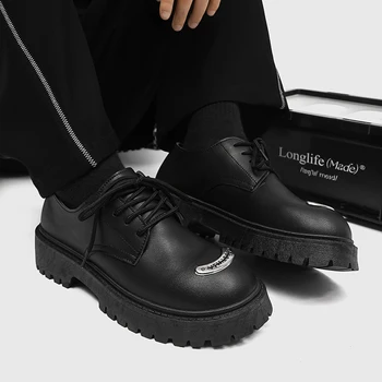 Damyuan Мъжки ежедневни обувки Модна марка Класически кожени обувки Черни горещи продажба дишаща платформа мокасини Водоустойчиви мъжки обувки