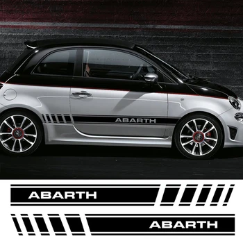 DOORASH 2бр винил автомобил спорт графичен Abarth страна ивица пола стикери за апликация Fiat 500 линия кола стикер авто аксесоари