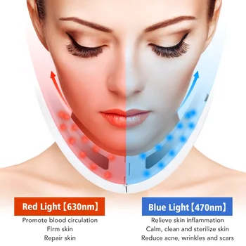 EMS лицево повдигащо устройство Двойна брадичка V линия лифт колан VIP връзка LED фотонна терапия за отслабване на лицето вибрационен масажор за повдигане на лицето 2