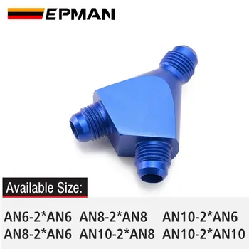 EPMAN Blue AN6 / AN8 / AN10 3 начин Y парче масло гориво мъжки блок маркуч монтаж адаптер завършва EPJTAN6T26