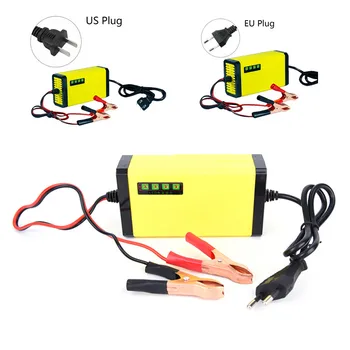 EU/US Plug Portable 12V зарядно устройство за автомобилни батерии адаптер захранване LED дисплей мотоциклет Auto Smart зарядно устройство за батерии