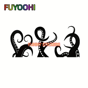 FUYOOHI 1 комплект кракен октопод пипала кола декор стикери, октопод тоалетна дом, черно море създание стена изкуство