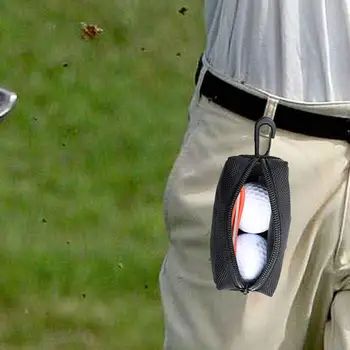 Golf топка носят чанта контейнер голф чай притежателя торбичка кръста чанти джоб преносим голф топка случай с клип кука голф аксесоар 3