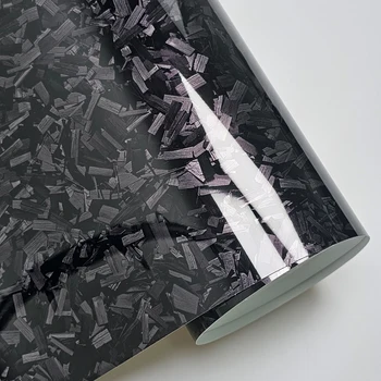High Glossy ковани въглеродни влакна Черно сребро Опаковане винил филм за мотоциклет стикери Decals Авто аксесоари за кола Wrap фолио
