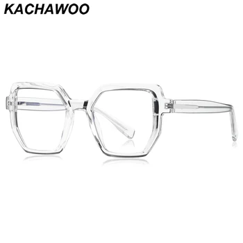 Kachawoo голяма рамка квадратни очила синя светлина блокиране жени черен шестоъгълник tr90 ацетат модни очила рамка мъже европейски стил