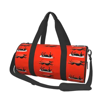Kawaii Greyhound спортни чанти Lurcher карикатура обучение фитнес чанта големи ретро чанти мъже жени дизайн преносим фитнес чанта