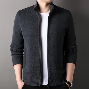 MACROSE пуловер жилетка плътен цвят стойка яка мъжки есен зима пуловер жилетка палто модно яке качулки жилетка 0