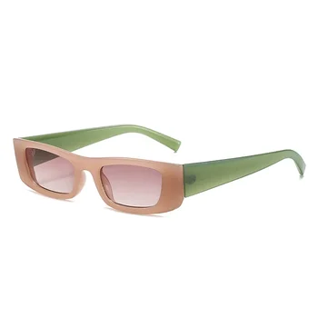New Trend европейски и американски стил слънчеви очила мода личност малка рамка цвят съвпадение слънчеви очила