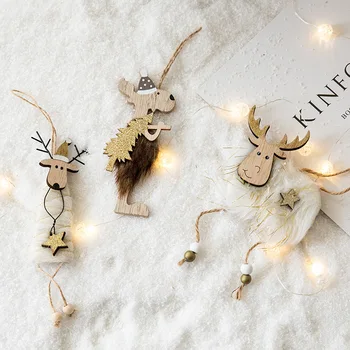Nordic INS вълна филц Дядо Коледа коледно дърво малка висулка малък елен коледна украса