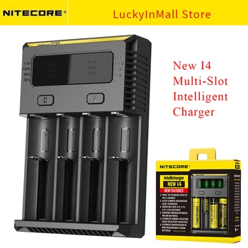 Original Nitecore New I4 зарядно устройство за батерии 18650 14500 16340 26650 LCD Li-ion бързо зарядно устройство 12V Charing за A AA AAA батерии QC 0