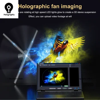 P56 3D холографски вентилатор Wifi рекламна машина LED знак Smart HD плейър поддръжка на видео картина 3D лого холографска светлина 1
