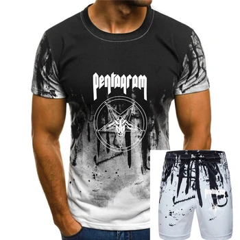 Pentagram Мъжка безмилостна тениска Малка черна 5055339747473 мода Cool Tee Shirt 0