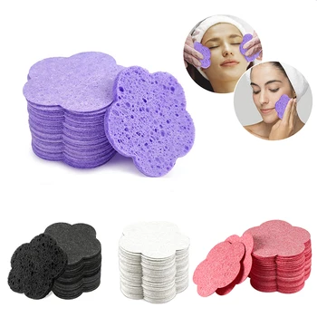 Plum-образна гъба за почистване на лице подложка за ексфолиатор маска за лице спа масаж грим отстраняване дебел компрес естествена целулоза