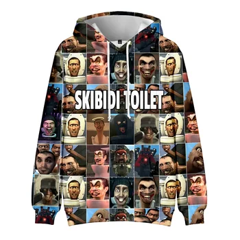 Skibidi Тоалетна качулка 2023 Нова игра Жени с дълъг ръкав Мъже Суитчър с качулка Harajuku Streetwear 3D дрехи