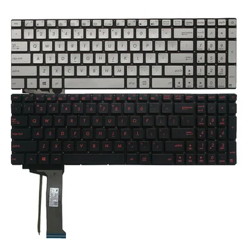 US клавиатура за лаптоп с подсветка за ASUS GL752 GL752V GL752VL GL752VW GL752VWM ZX70 ZX70VW GL771 GL771J GL771JW GL771JM сребриста/червена