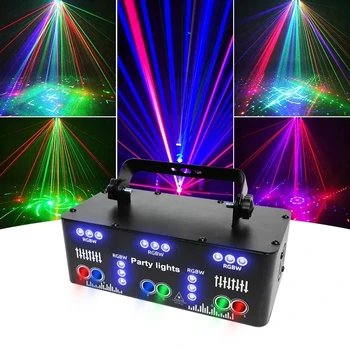 YSH 21 очи RGB парти DJ дискотека лъч модели етап лазерна светлина проектор RGB UV LED строб звук парти празник сватбена лампа 0