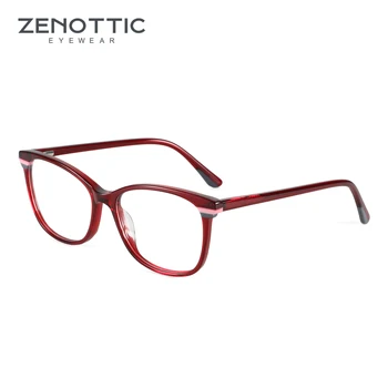 ZENOTTIC 2023 Мода пачуърк печат очила рамка ацетат оптични рамки за очила Дамски квадратни очила без рецепта