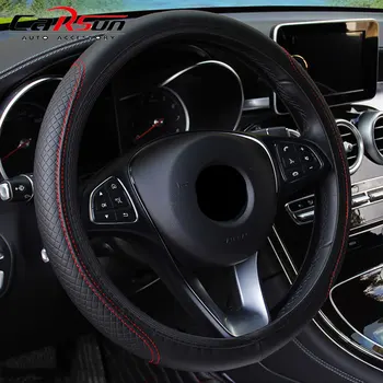 автомобил Черен капак на волана от изкуствена кожа за Audi A7 Renault Kangoo Touareg Opel Vivaro Honda Accord BMW R1200GS LC