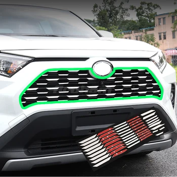 Автомобилен стайлинг хромирана предна решетка Trim Garnish Cover стикери за Toyota Rav 4 Rav4 2019 2020 2021 Аксесоари от неръждаема стомана