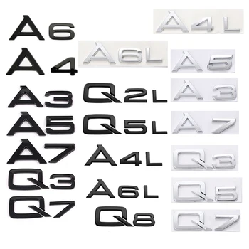 Автомобилна задна значка на багажника Емблема стикери Стикери за Audi A1 A2 A3 A4 A5 A6 A7 A4L A6L A8L Q3 Q5 Q7 Q2L Q5L лого изместване етикет