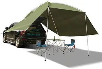 Автомобилна тента Sun Shelter, преносим авто балдахин кемпер ремарке сенник за къмпинг, SUV, на открито, плаж зелено