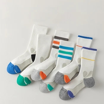 Баскетболни чорапи Мъжки спортни чорапи Среден барел Чорап Футбол Фитнес Чорап Абсорбиране на пот Проветряване на чорапи Щадящи кожата 0