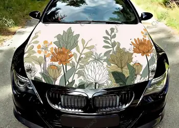 Ботаническа Boho изкуство цвете кола качулка винил стикери обвивам винил филм двигател капак стикери стикер на кола авто аксесоари
