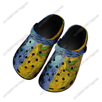 Ван Гог Живопис с маслени бои Ръжени врани Начало Запушвания Персонализирани водни обувки Мъжки женски женски тийнейджър обувки градина дишаща плаж дупка чехли