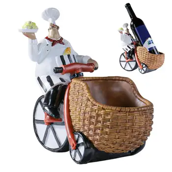 Вино изложбена стойка готвач езда велосипед дизайн маса centerpiece вино изложбена стойка европейски стил орнамент вино притежателя за кухня