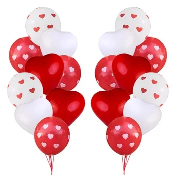 гореща продажба 12 инчов червен бял Globos любов сърце отпечатани латекс кръгли балони за сватба Ден на Свети Валентин рожден ден декорация