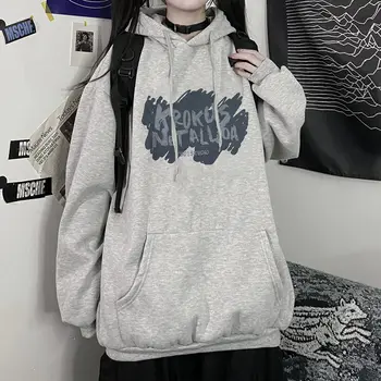 Дамски суичъри с качулка отпечатани Harajuku Streetwear Punk стилен мода студенти колеж пролет есен свободно време палта случайни 3
