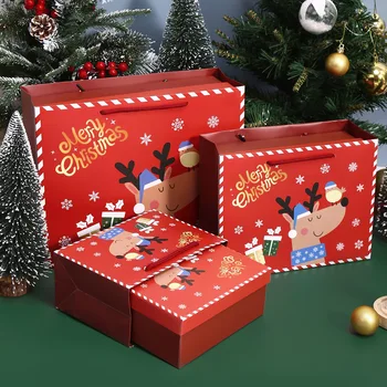 Декоративни коледни подаръчни кутии с капаци Празнична кутия за съхранение с подаръчни торбички за подаръци Празнична декоративна опаковка за подаръци 0