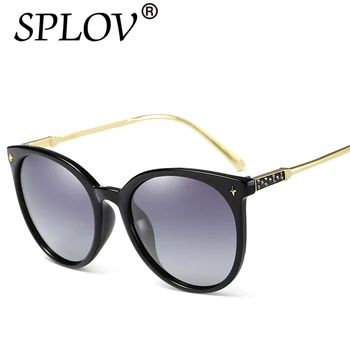 Диамантено котешко око поляризирани слънчеви очила цветен филм анти UV слънчеви очила цветя авиация слънчеви очила жени марка дизайнер